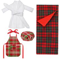 Conjunto de acessórios para bonecas de Natal Skylety Santa Clothing x4 Conjunto de acessórios para bonecas de Natal Skylety Santa Clothing x4