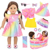 Conjunto de acessórios para bonecas Ecore Fun de 18 polegadas com cesta de armazenamento