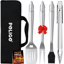 Conjunto de acessórios para churrasqueira POLIGO em aço inoxidável 5PCS para churrasco Conjunto de acessórios para churrasqueira POLIGO em aço inoxidável 5PCS para churrasco