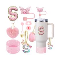 Conjunto De Acessórios Para Copo Stanley 30oz 40oz 9 Peças: Tampa Borboleta, Protetor De Silicone,