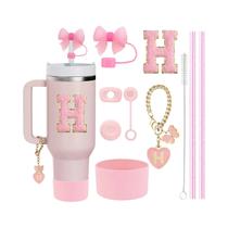 Conjunto De Acessórios Para Copo Stanley Com 10 Peças: 2 Canudos, Escovas, Pingente De Flor E Tampas