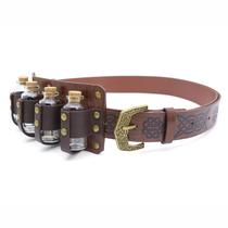 Conjunto de Acessórios para Cosplay Medieval Viking Cinto de Couro com 4 Frascos de Poção Conjunto de Acessórios para Cosplay Medieval Viking Cinto de Couro com 4 Frascos de Poção