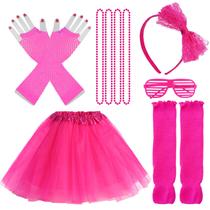 Conjunto de acessórios para fantasias Miayon Kids 6 in 1, 1970, 1980, Rosy
