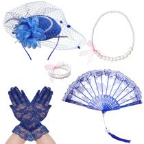 Conjunto de acessórios para festas de chá Fumwase, 5 unidades para meninas (azul royal)