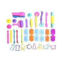 Conjunto De Acessórios Para Massinha De Modelar Infantil 25-32 Peças: Moldes De Plástico, Rolos E Conjunto De Acessórios Para Massinha De Modelar Infantil 25-32 Peças: Moldes De Plástico, Rolos E