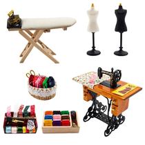 Conjunto de acessórios para modelos de cenas de casas de costura em miniatura em escala 1:12 Conjunto de acessórios para modelos de cenas de casas de costura em miniatura em escala 1:12