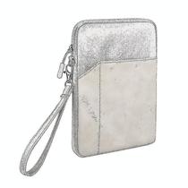 Conjunto de Acessórios para Tablet (até 10,8") - Capa de Feltro Cinza Claro com Bolsa de Transporte