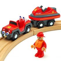 Conjunto de acessórios para trilhos de trem de madeira Rescue Caminhão de bombeiros com luz e som Veículos pequenos Vagões magnéticos adequados para trilhos de trem de madeira para meninos e meninas (barco bombeiro) Conjunto de acessórios para trilhos de trem de madeira Rescue Caminhão de bombeiros com luz e som Veículos pequenos Vagões magnéticos adequados para trilhos de trem de madeira para meninos e meninas (barco bombeiro)