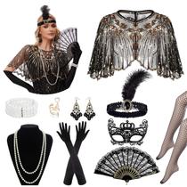 Conjunto de acessórios Sekepingo 1920s Great Gatsby Flapper Women Conjunto de acessórios Sekepingo 1920s Great Gatsby Flapper Women