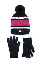 Conjunto de acessórios Tommy Hilfiger Girls Beanie & Glove Navy