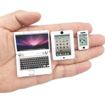 Conjunto de acessórios Vawuz Dollhouse Mini Laptop Tablet Phone x3 Conjunto de acessórios Vawuz Dollhouse Mini Laptop Tablet Phone x3