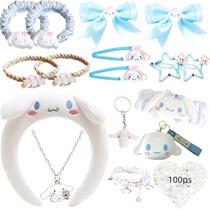 Conjunto de acessórios WINBBY Kawaii Cute Stuff 117 unidades com faixa de cabeça azul Conjunto de acessórios WINBBY Kawaii Cute Stuff 117 unidades com faixa de cabeça azul