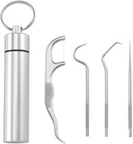 Conjunto de aço inoxidável limpeza oral dente fio dental Conjunto de aço inoxidável limpeza oral dente fio dental