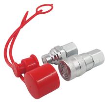 Conjunto de acoplador rápido hidráulico LSQ-FF-02 1/4 NPT com tampas de poeira Conjunto de acoplador rápido hidráulico LSQ-FF-02 1/4 NPT com tampas de poeira