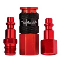 Conjunto de acopladores de plugue de alumínio Tru-Flate 13-207R 1/4 NPT