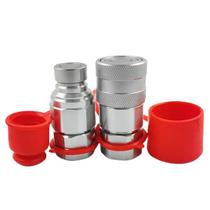 Conjunto de acopladores hidráulicos de conexão rápida de face plana de alto fluxo Conjunto de acopladores hidráulicos de conexão rápida de face plana de alto fluxo