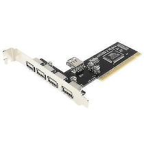 Conjunto de Adaptador PCI para 5 Portas USB 2.0 - Preto