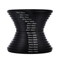 Conjunto de adaptadores de filtro de metal Step Up Rings Hisewen Camera Lens