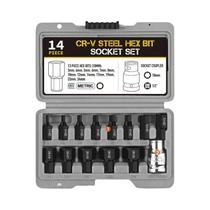 Conjunto De Adaptadores De Impacto Apollo pro De 1/4-1/2 Polegada Em Aço CrV Com Catraca E Luva