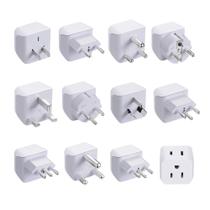Conjunto de adaptadores de viagem Ceptics 2 em 1 dos EUA para a Europa, Ásia, etc. - pacote com 11