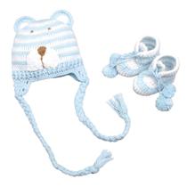 Conjunto de adereços fotográficos para bebês Snuglily Newborn Hat Bootie White Conjunto de adereços fotográficos para bebês Snuglily Newborn Hat Bootie White