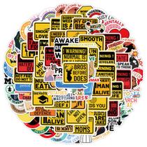 Conjunto de adesivos: 100 peças de vinil Nordic Warning & Text Graffiti