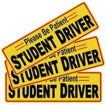 Conjunto de adesivos, 3 peças, Student Driver, Please Be Patient Conjunto de adesivos, 3 peças, Student Driver, Please Be Patient