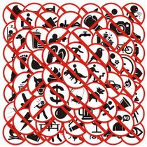 Conjunto de adesivos, 50 peças de sinais de alerta de vinil impermeável Conjunto de adesivos, 50 peças de sinais de alerta de vinil impermeável
