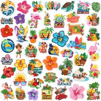 Conjunto de adesivos bordados havaianos Yuxung de 48 peças Conjunto de adesivos bordados havaianos Yuxung de 48 peças
