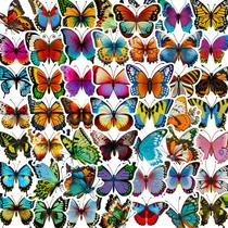 Conjunto de adesivos Butterfly, 50 unidades de decalques de vinil coloridos para laptop