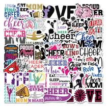 Conjunto de adesivos Cheerleading, decalques de vinil impermeáveis, 50 unidades Conjunto de adesivos Cheerleading, decalques de vinil impermeáveis, 50 unidades