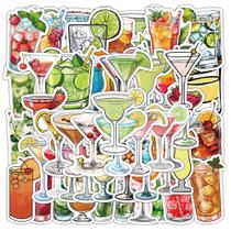 Conjunto de adesivos Cocktail, 50 peças de vinil impermeável Creative Cartoon