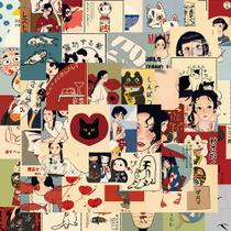 Conjunto de adesivos com tema japonês, 50 peças de vinil para garrafa de água Conjunto de adesivos com tema japonês, 50 peças de vinil para garrafa de água