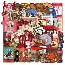 Conjunto de adesivos Cowgirl Wild West Vinyl, 50 unidades para garrafas de água