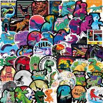 Conjunto de adesivos de 100 unidades de dinossauros Vivid Cartoon para skate Conjunto de adesivos de 100 unidades de dinossauros Vivid Cartoon para skate