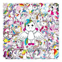 Conjunto de adesivos de 101 peças de unicórnio para crianças Cartoon Rainbow Hor
