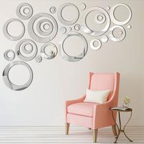 Conjunto de adesivos de espelho Shappy Removable Circle Wall 32 unidades