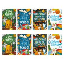 Conjunto de adesivos de vinil impermeável Back to School, 8 unidades