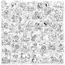 Conjunto de adesivos desenhados à mão Cat Meme Funny Cartoon Cats 50 unidades