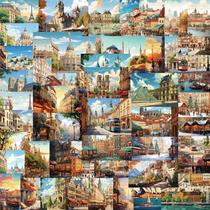 Conjunto de adesivos European Landmark, 50 peças de decalque de viagem DIY