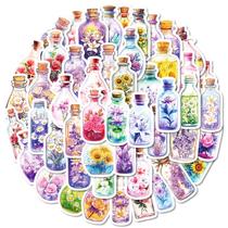 Conjunto de adesivos Glass Jar Flower, 50 peças, lindo decalque de vinil floral
