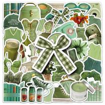 Conjunto de adesivos Green Aesthetic Ins Style, decalques de vinil, 50 unidades