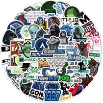 Conjunto de adesivos Hacker and Coding, 50 unidades de decalques de vinil impermeáveis Conjunto de adesivos Hacker and Coding, 50 unidades de decalques de vinil impermeáveis