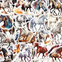 Conjunto de adesivos Horse, 60 peças de decalques coloridos de vinil de desenhos animados para animais