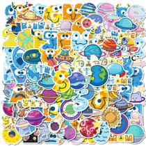 Conjunto de adesivos Mini Space, 100 peças, Cartoon Planet Monster, 4 cm