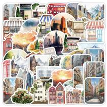 Conjunto de adesivos Minimalist Cityscape Graffiti, 50 unidades à prova d'água