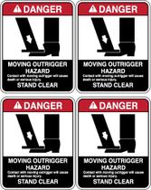 Conjunto de adesivos Moving Outrigger Warning para caminhão caçamba Conjunto de adesivos Moving Outrigger Warning para caminhão caçamba