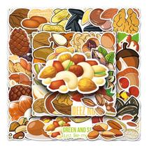 Conjunto de adesivos Nut Food Cartoon, 50 peças de decalques de vinil para bagagem Conjunto de adesivos Nut Food Cartoon, 50 peças de decalques de vinil para bagagem