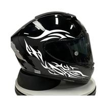 Conjunto De Adesivos Para Capacete De Motocicleta Red Flame 6PCS Acessórios Decorativos Pretos E Conjunto De Adesivos Para Capacete De Motocicleta Red Flame 6PCS Acessórios Decorativos Pretos E