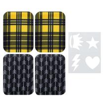Conjunto de adesivos para passar a ferro com estampa decorativa em tecido SINGER com estêncil